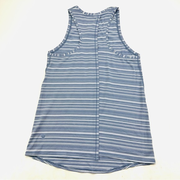 Lululemon All Tied Up Tank Cut Back Stripe Tempest Blue White - Picture 5 of 12